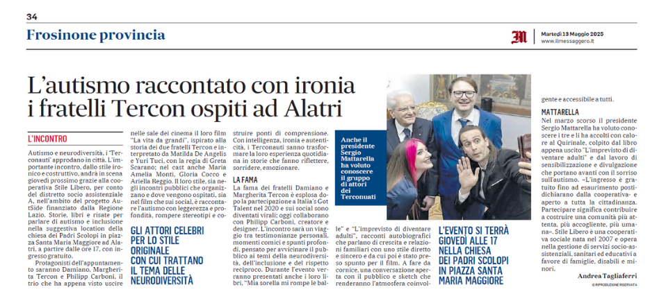 Tercon-Alatri-Messaggero Frosinone-13.05.2025 articolo di giornale